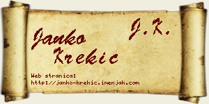 Janko Krekić vizit kartica